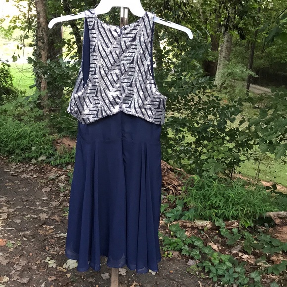 NWT Speechless Navy Sleeveless Dress Sequin Bodice - Picture 4 of 14